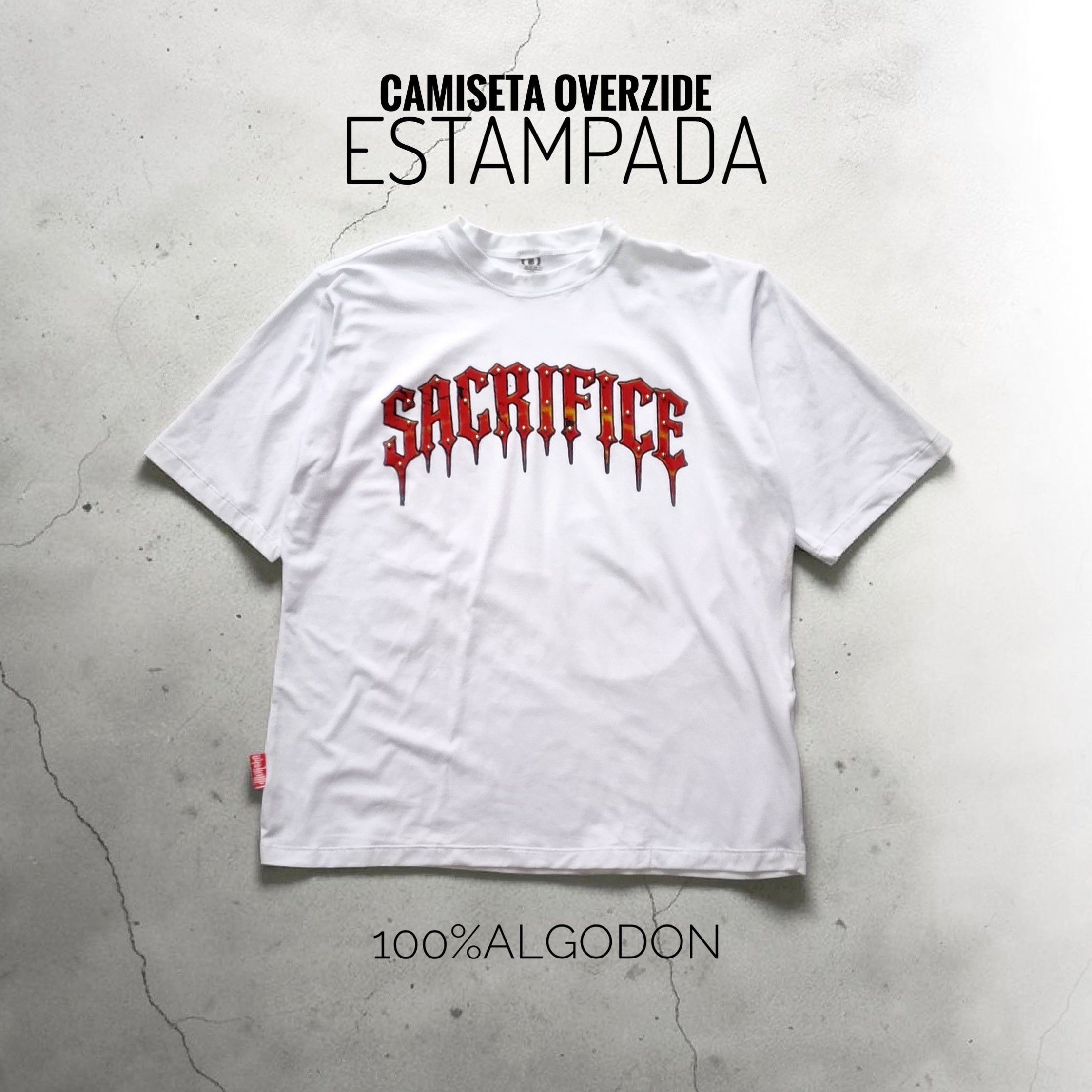 CAMISETAS OVERSIZE ESTAMPADA BLANCA