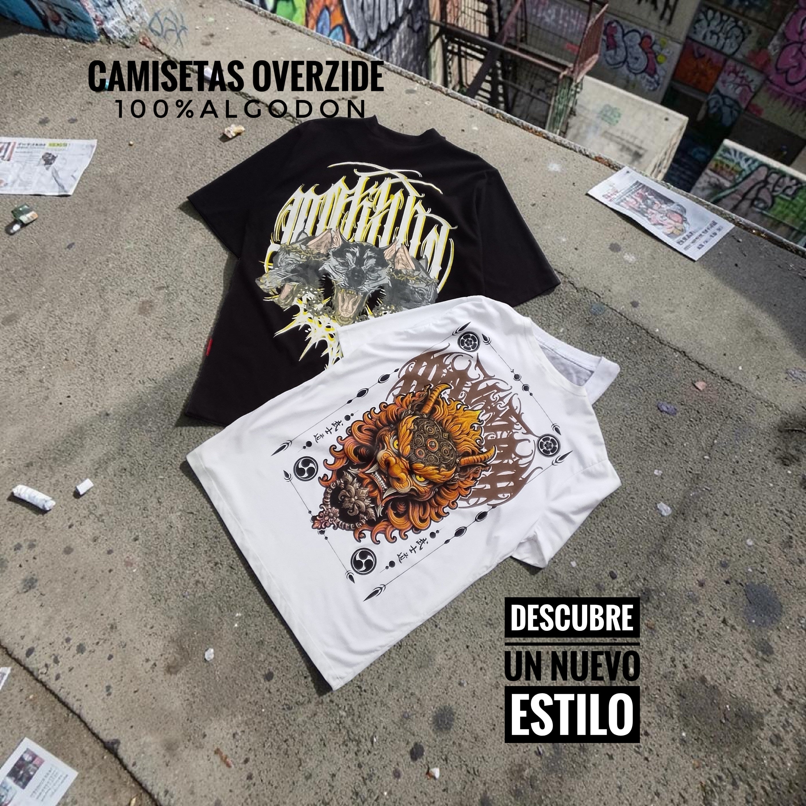 SET 2 CAMISETAS OVERSIZE ESTAMPADAS/ COLOR ALEATORIO