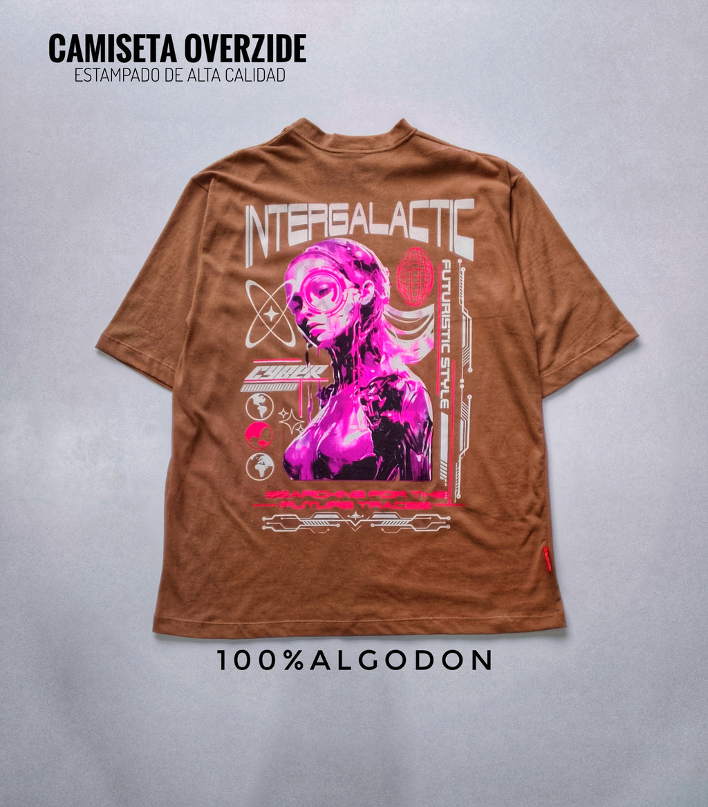 CAMISETAS OVERSIZE ESTAMPADA CAFE